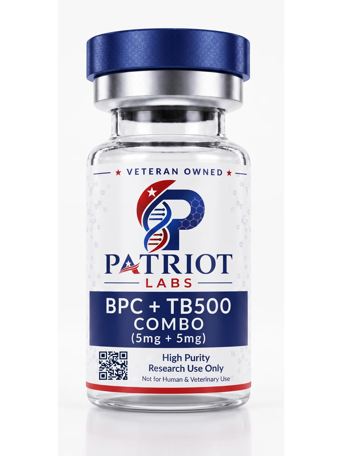 BPC-157 + TB-500 Combo 5mg + 5mg research peptide vial